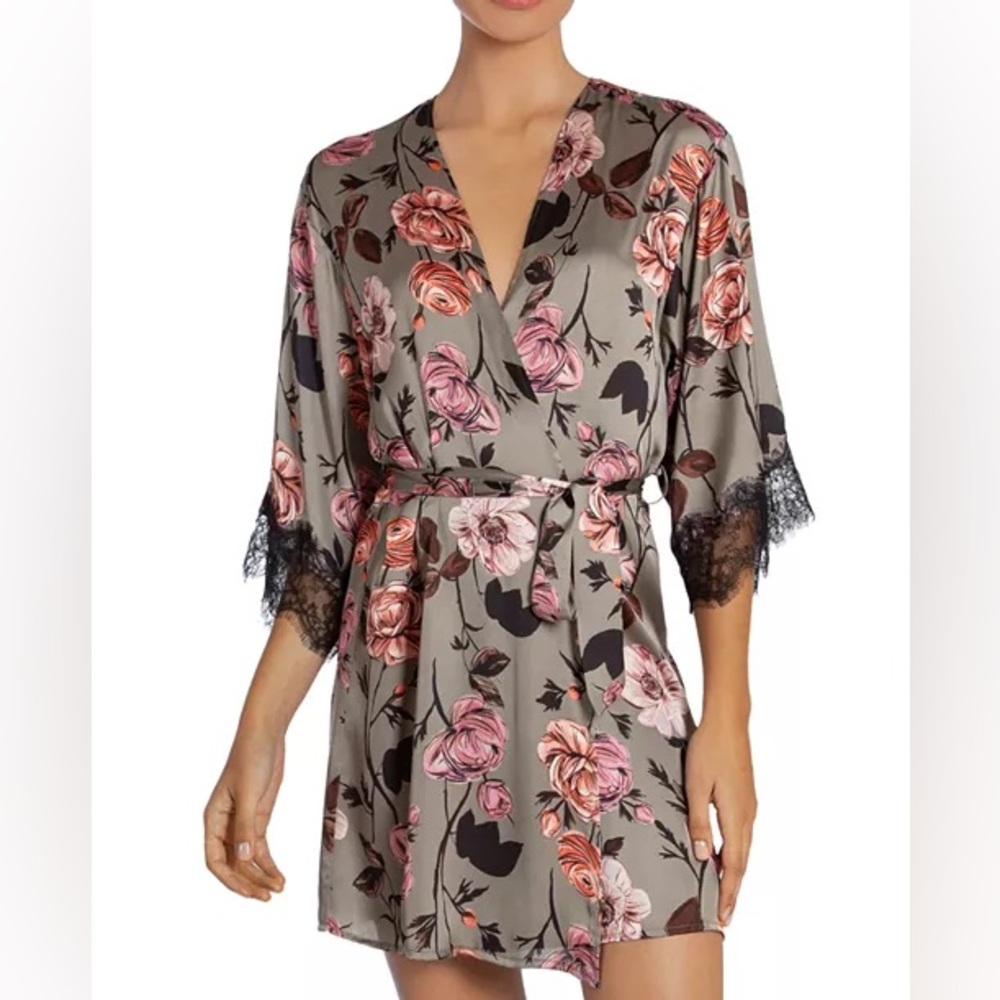Midnight Bakery Floral Print Wrap Robe
